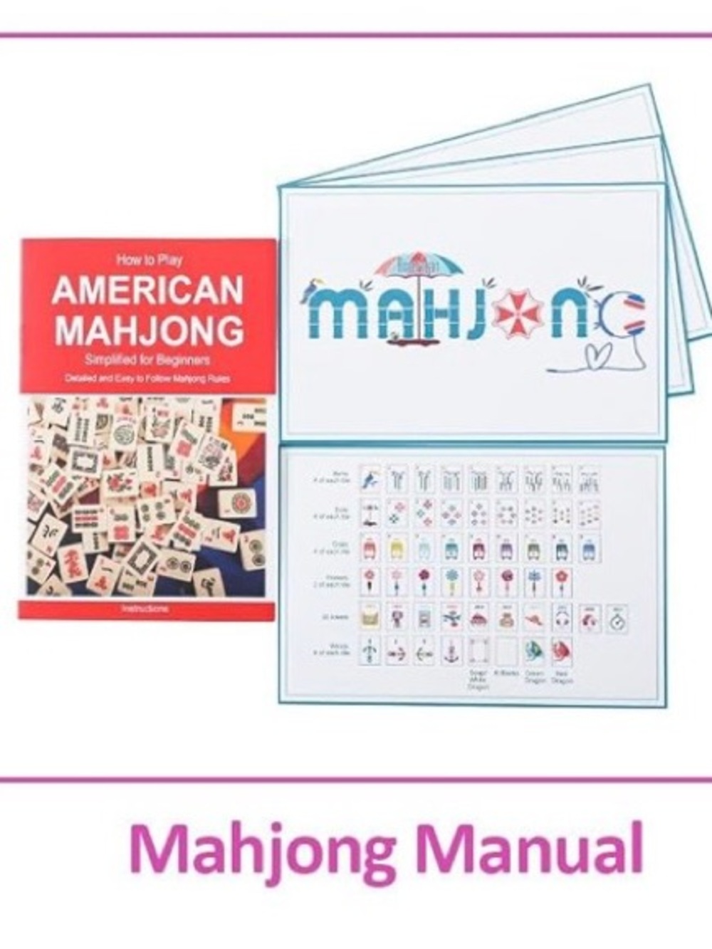 American Mahjong Tile Set - White Tiles with Multicolor Travel theme - Picture 9 of 9